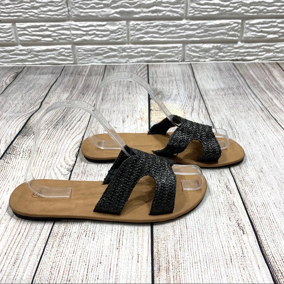The Spring Shop Black Woven Raffia Sandals - Picture 3 of 5